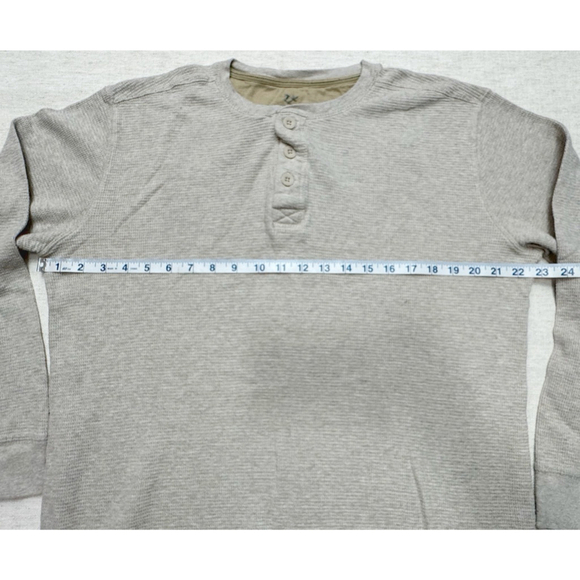 Outdoor Life Men’s Henley Shirt Medium Tan Long Sleeve Casual Pullover Cotton Wo - Picture 4 of 8